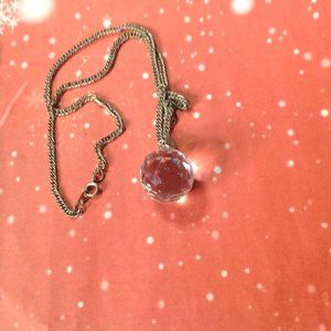 Vintage Faceted Crystal Glass Ball Pendant